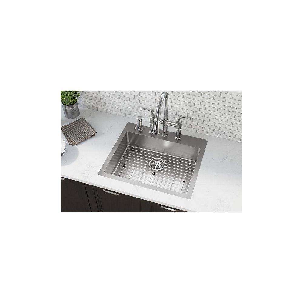 Elkay Polished Satin 25 x 22 in. Stainless Steel Single Bowl Dual Mount Kitchen Sink in Polished Satin 