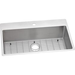 33 in. Dual Mount Stainless Steel Single Bowl Kitchen Sink in Polished Satin
