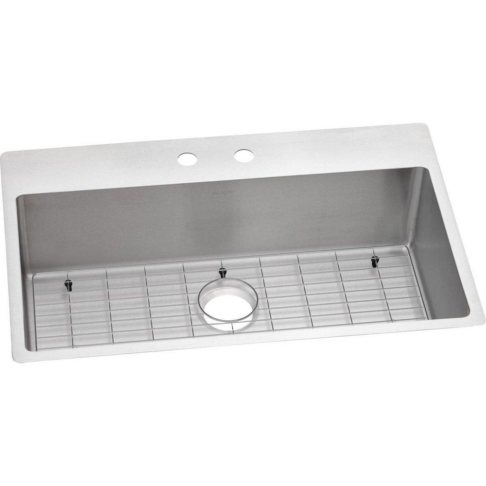 Elkay Polished Satin 33 x 22 in. Stainless Steel Single Bowl Dual Mount Kitchen Sink in Polished Satin 
