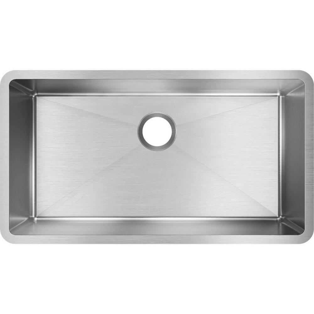 Elkay Polished Satin 32-1/2 x 18 in. No Hole Stainless Steel Single Bowl Undermount Kitchen Sink 
