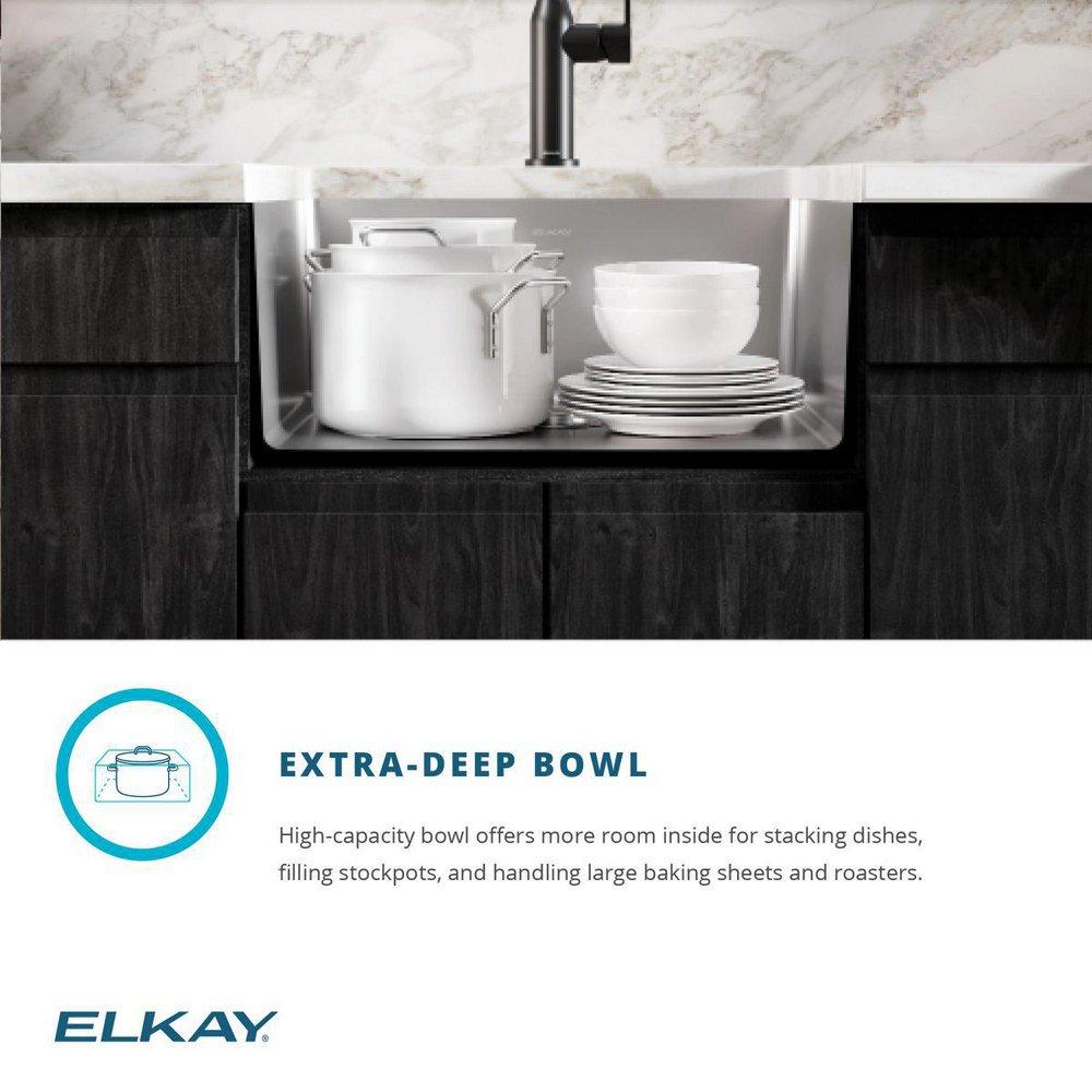 Elkay Polished Satin 22-1/2 x 18-1/2 in. No Hole Stainless Steel Single Bowl Undermount Kitchen Sink 