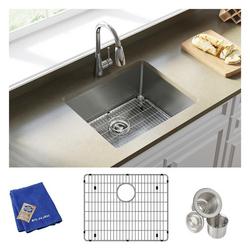 22-1/2 in. Undermount Stainless Steel Single Bowl Kitchen Sink in Polished Satin