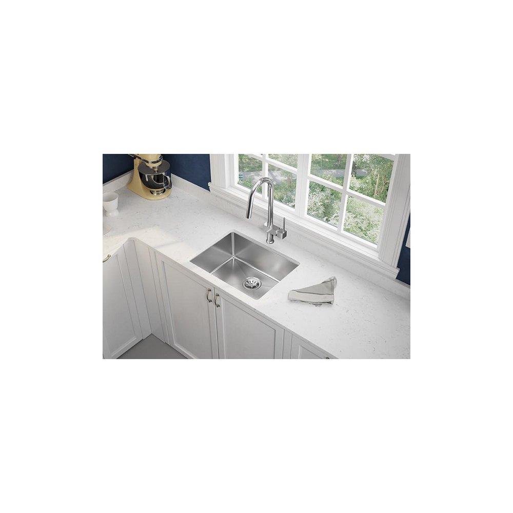 Elkay Polished Satin 23-1/2 x 18-1/4 in. No Hole Stainless Steel Single Bowl Undermount Kitchen Sink 