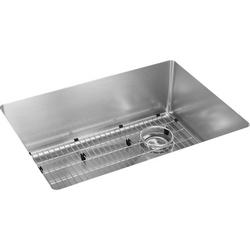 25-1/2 in. Undermount Stainless Steel Single Bowl Kitchen Sink in Polished Satin
