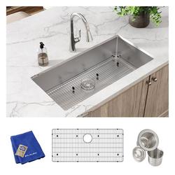 36-1/2 in. Undermount Stainless Steel Single Bowl Kitchen Sink in Polished Satin