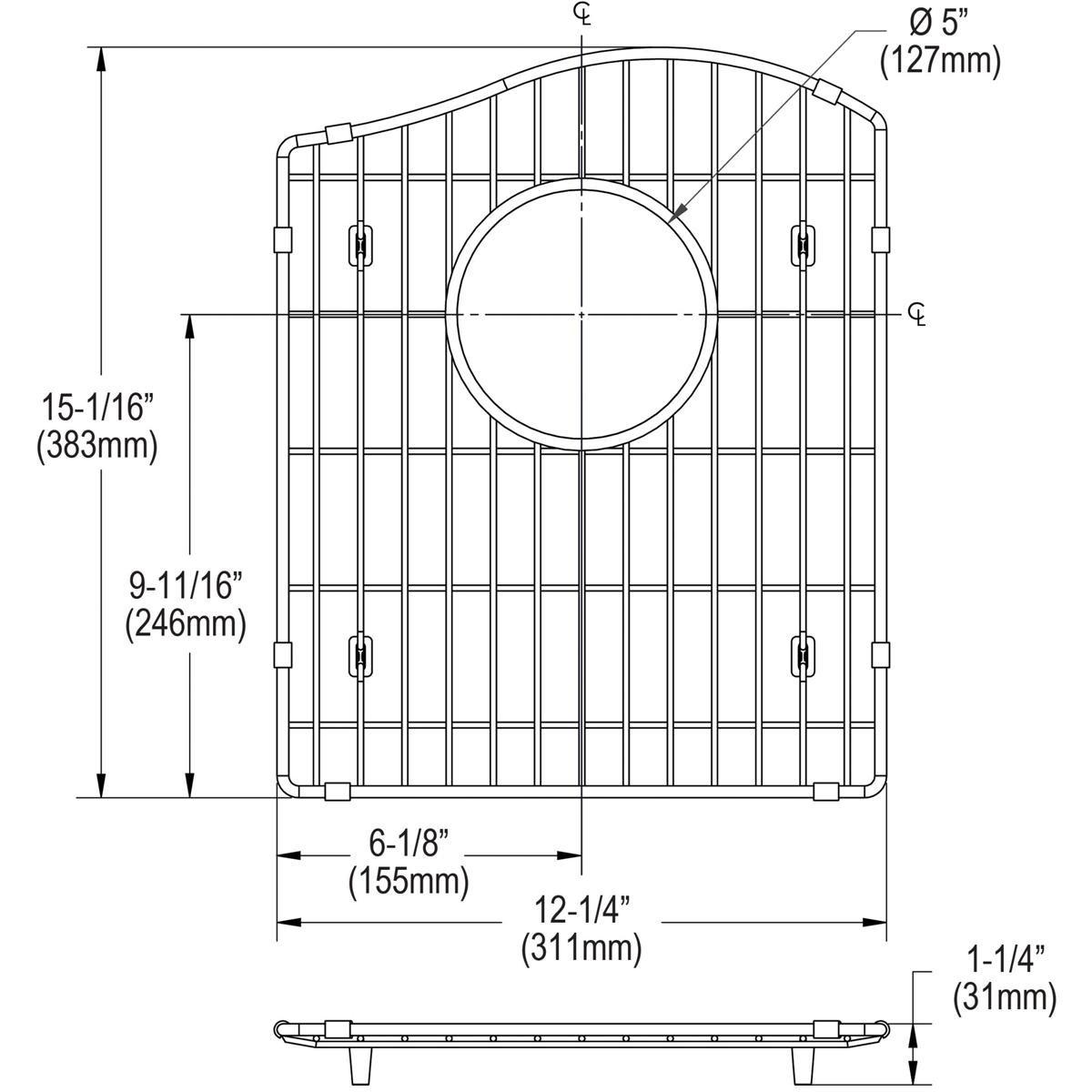 Elkay Stainless Steel Bottom Grid in Stainless Steel 