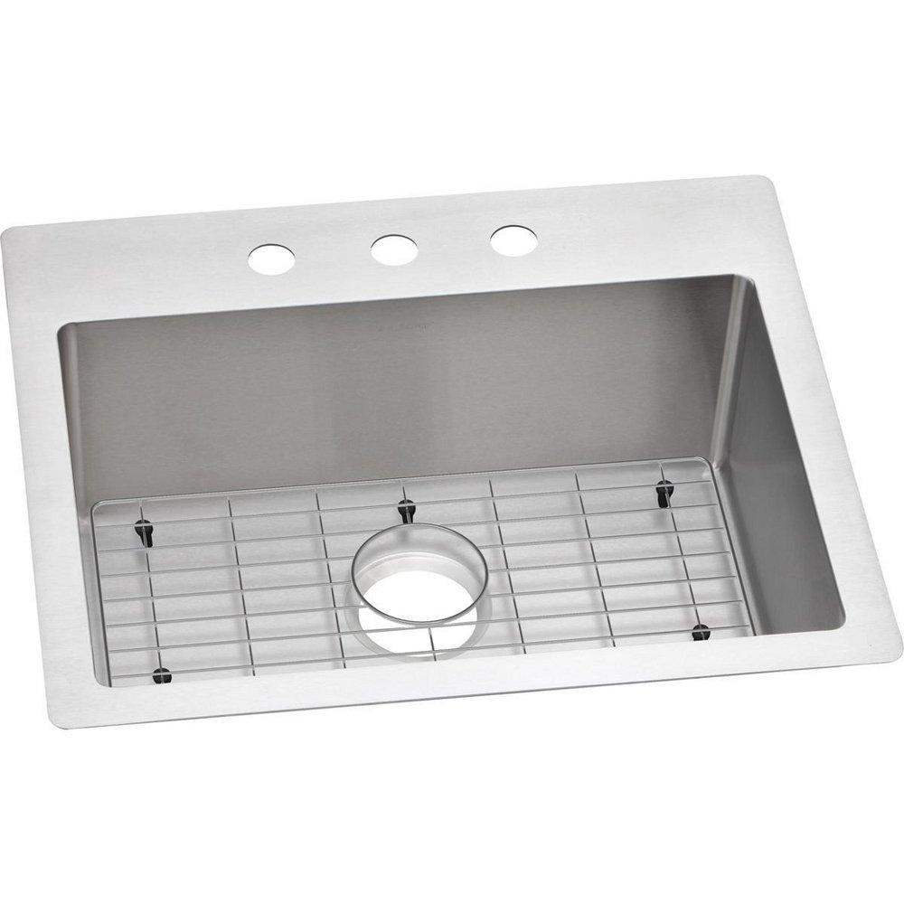 Elkay Polished Satin 25 x 22 in. Stainless Steel Single Bowl Dual Mount Kitchen Sink in Polished Satin 