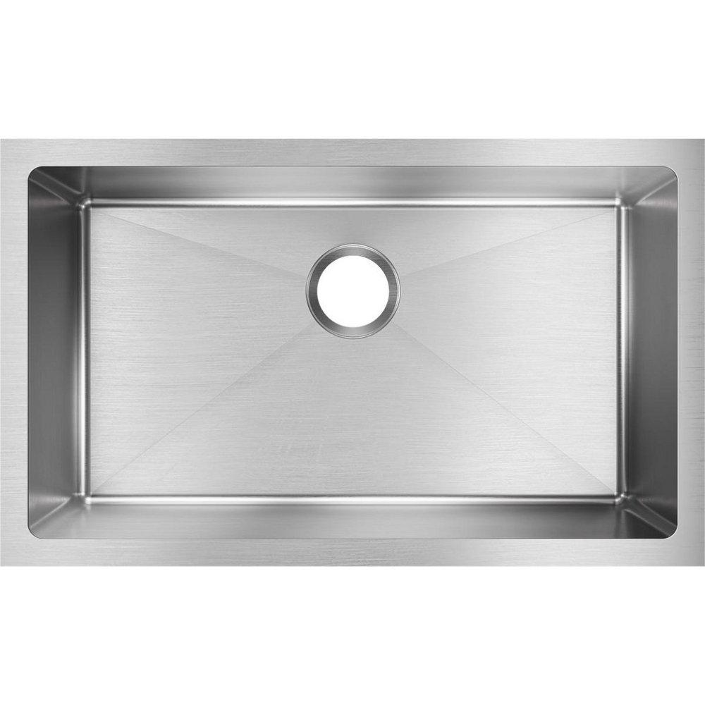 Elkay Polished Satin 30-1/2 x 18-1/2 in. No Hole Stainless Steel Single Bowl Undermount Kitchen Sink 