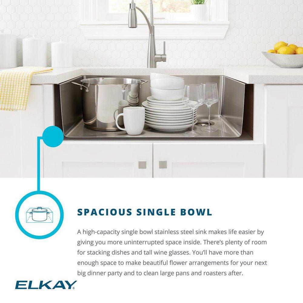 Elkay Polished Satin 25 x 22 in. Stainless Steel Single Bowl Dual Mount Kitchen Sink in Polished Satin 