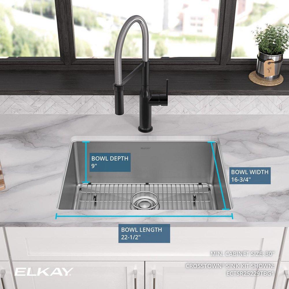 Elkay Polished Satin 25 x 22 in. Stainless Steel Single Bowl Dual Mount Kitchen Sink in Polished Satin 