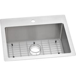 25 in. Dual Mount Stainless Steel Single Bowl Kitchen Sink in Polished Satin