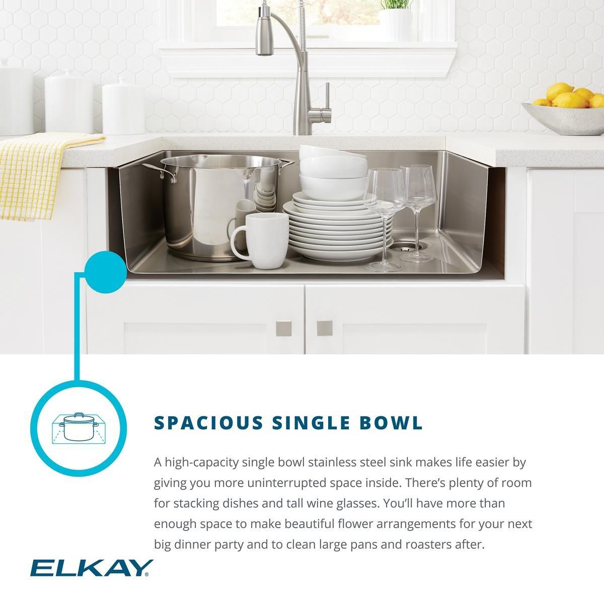 Elkay Polished Satin 25 x 22 in. Stainless Steel Single Bowl Dual Mount Kitchen Sink in Polished Satin 