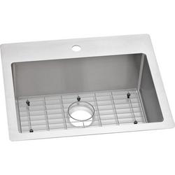 25 in. Dual Mount Stainless Steel Single Bowl Kitchen Sink in Polished Satin