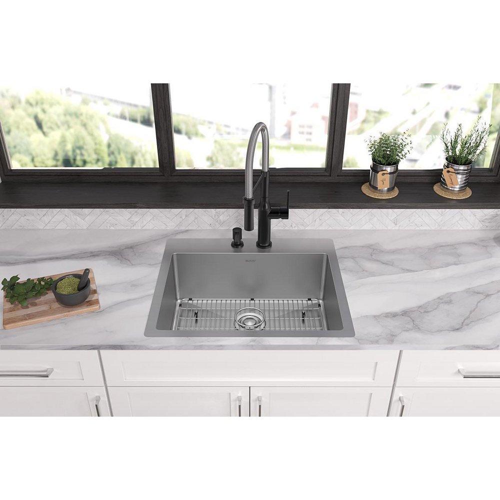 Elkay Polished Satin 25 x 22 in. Stainless Steel Single Bowl Dual Mount Kitchen Sink in Polished Satin 