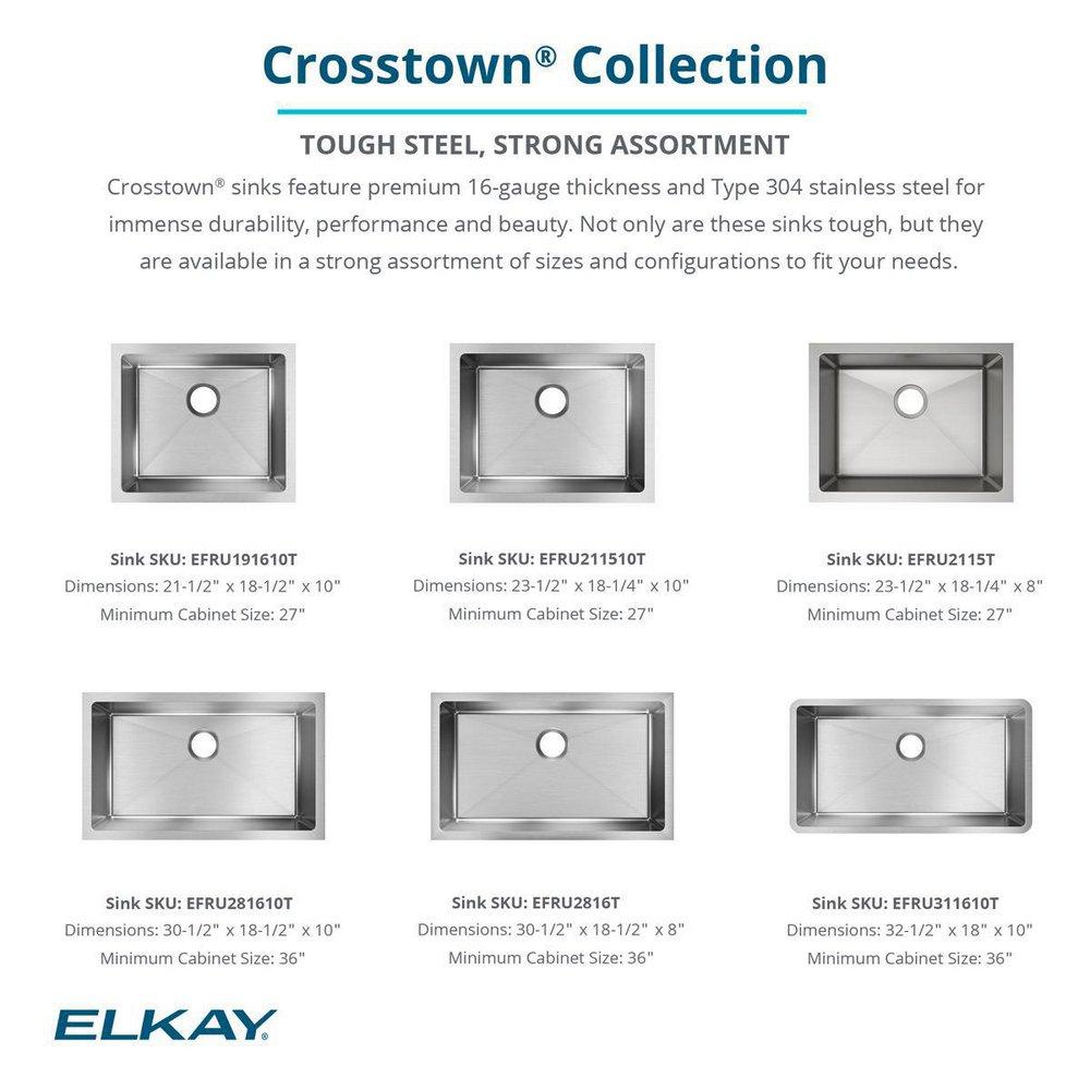 Elkay Polished Satin 31-1/2 x 18-1/2 in. No Hole Stainless Steel Single Bowl Undermount Kitchen Sink 