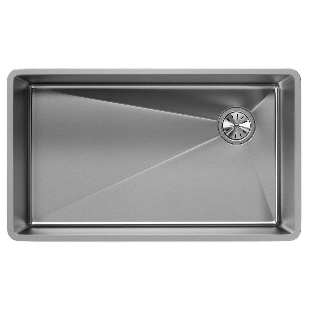 Elkay Polished Satin 31-1/2 x 18-1/2 in. No Hole Stainless Steel Single Bowl Undermount Kitchen Sink 
