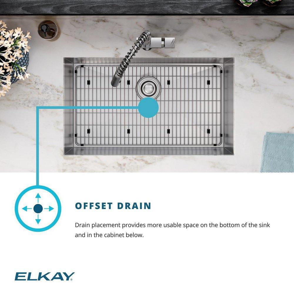 Elkay Polished Satin 30-3/4 x 18-1/2 in. No Hole Stainless Steel Double Bowl Undermount Kitchen Sink 
