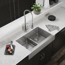Elkay Polished Satin 35-7/8 x 20-1/4 in. Stainless Steel Double Bowl Farmhouse Kitchen Sink with Sound Dampening and Aqua Divide 