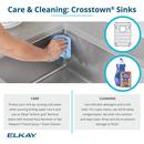 Elkay Polished Satin 35-7/8 x 20-1/4 in. Stainless Steel Double Bowl Farmhouse Kitchen Sink with Sound Dampening and Aqua Divide 