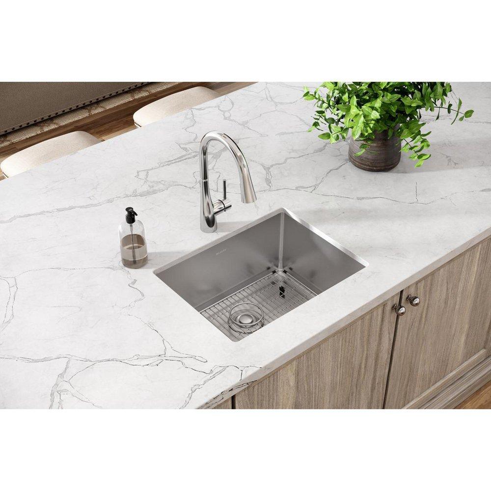 Elkay Polished Satin 23-1/2 x 18-1/4 in. No Hole Stainless Steel Single Bowl Undermount Kitchen Sink 