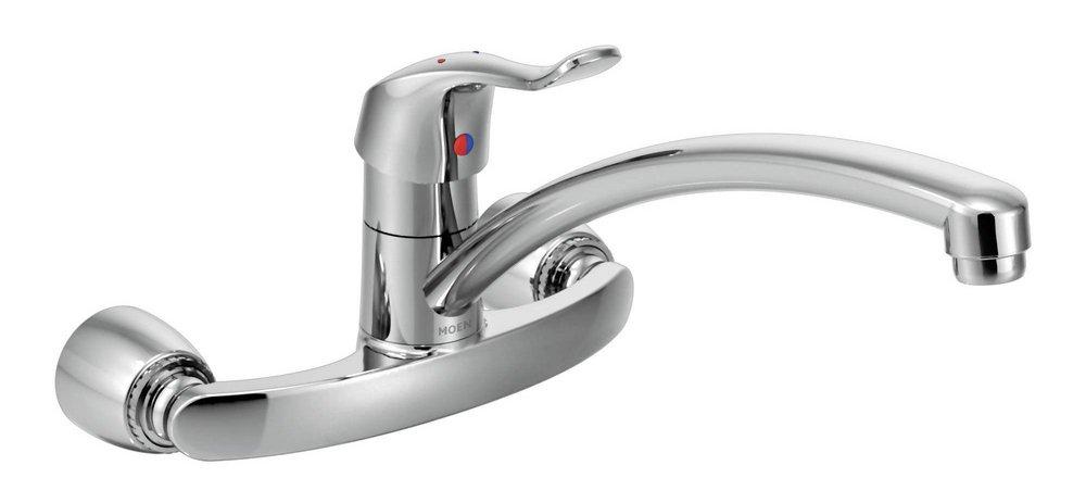 Moen Chrome 2-Hole Swivel Kitchen Faucet with Single Lever Handle 
