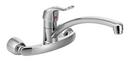 2-Hole Swivel Kitchen Faucet with Single Lever Handle in Polished Chrome