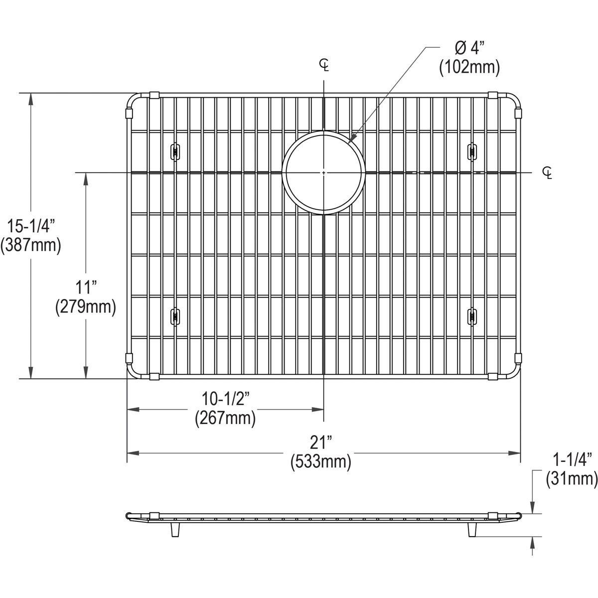 Elkay Polished Stainless Steel Stainless Steel Basin Rack 