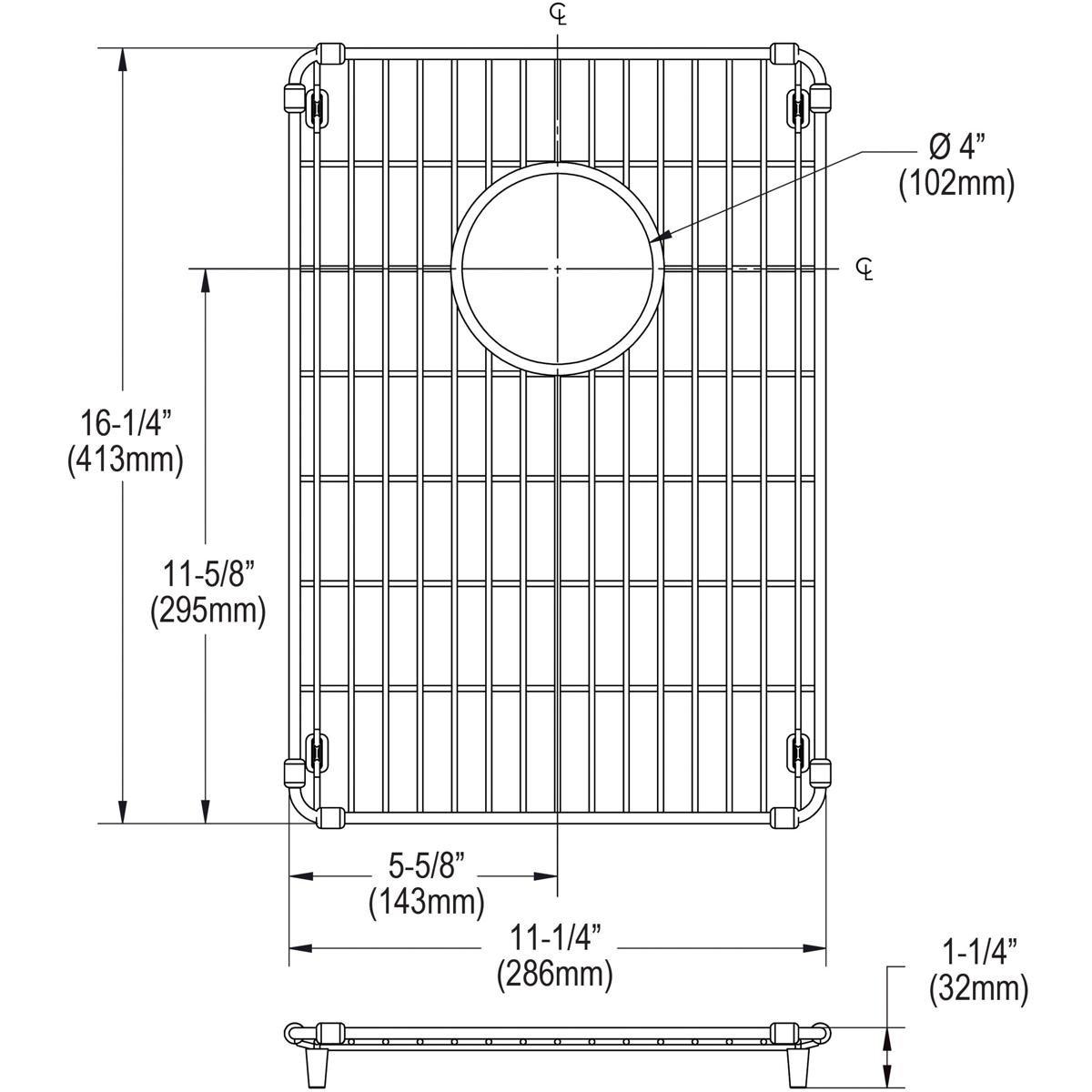 Elkay Polished Stainless Steel Stainless Steel Grid 