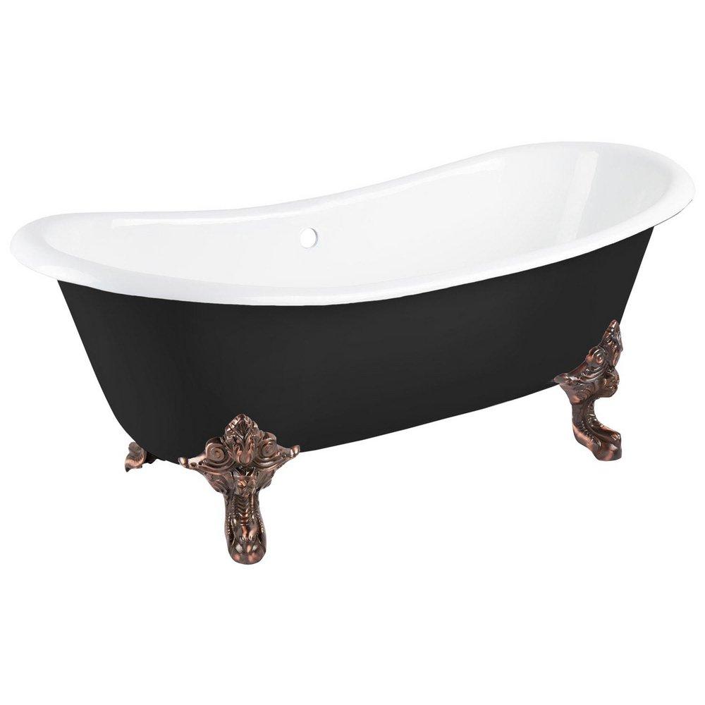 Signature Hardware Black 72 x 30-1/2 in. Freestanding Bathtub Offset Drain 