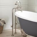 Signature Hardware Brushed Nickel Three Handle Cross Floor Mount Filler 