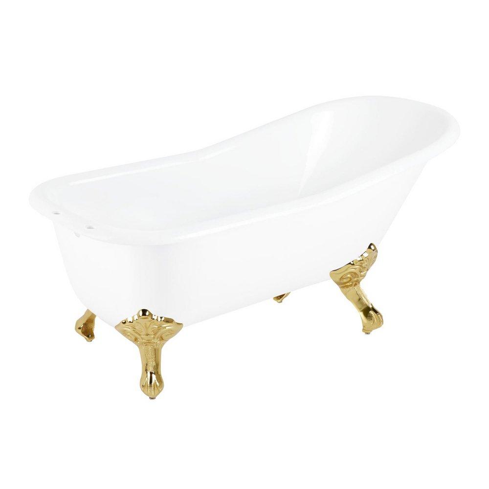 Signature Hardware White 66 x 29-1/2 in. Freestanding Bathtub End Drain 