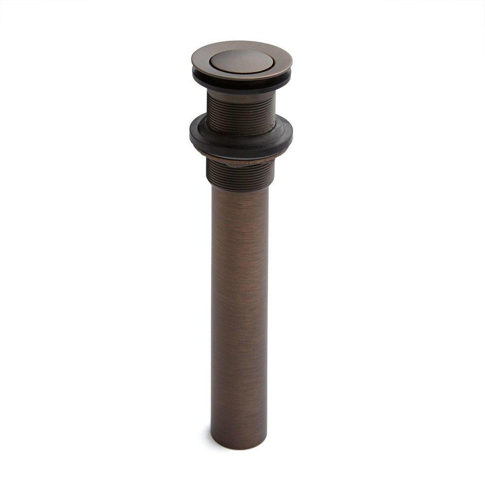 Signature Hardware Oil Rubbed Bronze EXTENDED PRESS TYPE POP-UP BATHROOM DRAIN - NO OVERFLOW - OIL RUBBED BRONZE 