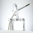 Three Handle Roman Tub Faucet with Handshower in Chrome