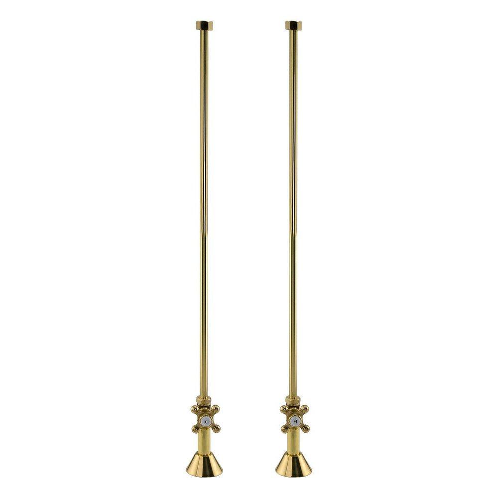 Signature Hardware Polished Brass Deck Mount Tub Supply Line with Valve 