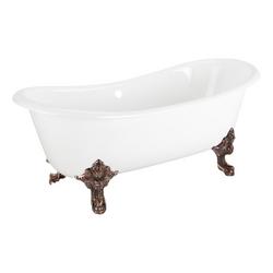 72 x 30-1/2 in. Freestanding Clawfoot Bathtub with Center Drain in White - Less Drain Assembly