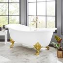 Signature Hardware White 72 x 30-1/2 in. Freestanding Bathtub with Rear Center Drain 