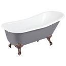 Signature Hardware Dark Grey 66 x 29-1/2 in. Freestanding Bathtub End Drain 