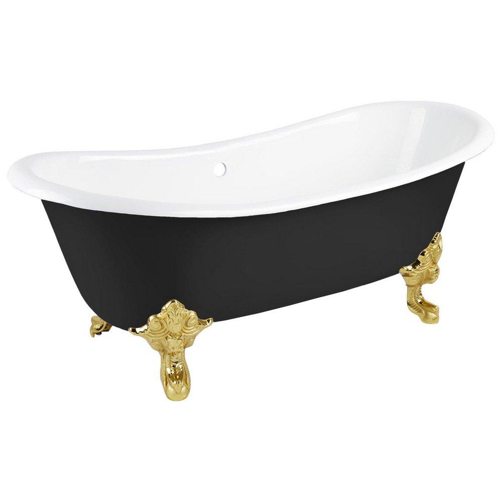 Signature Hardware Black 72 x 30-1/2 in. Freestanding Bathtub Offset Drain 