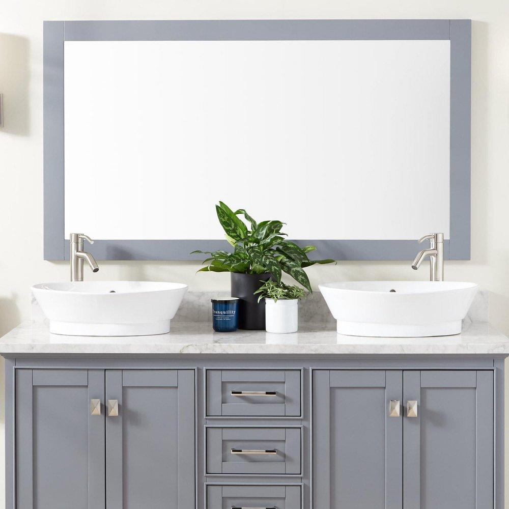 Signature Hardware Grey Rectangular Vanity Mirror in Grey 