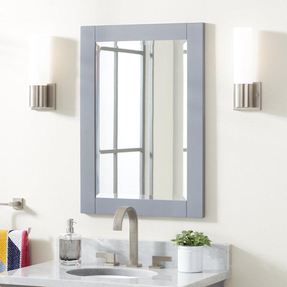 Signature Hardware Grey Rectangular Vanity Mirror in Grey 