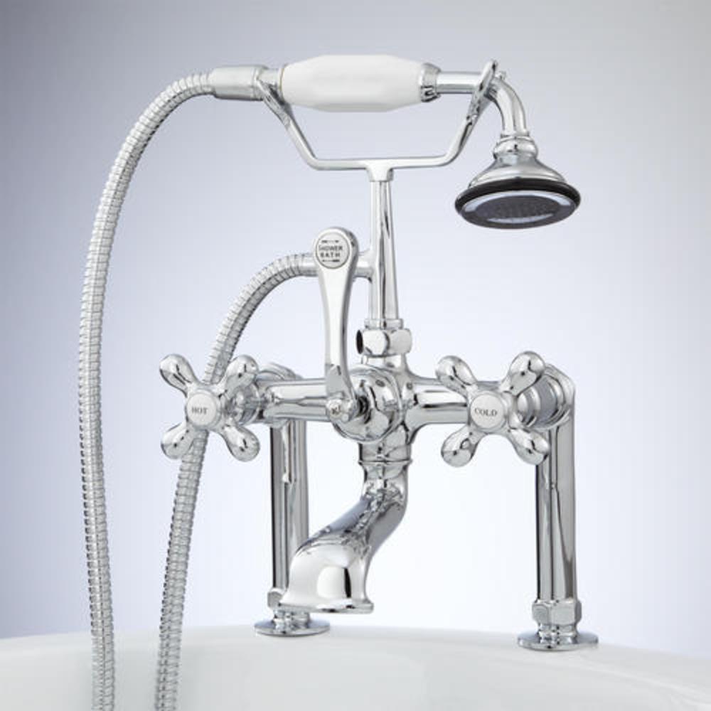 Signature Hardware Chrome Three Handle Roman Tub Faucet (Trim Only) 