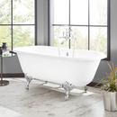 Signature Hardware White 60 x 30 in. Freestanding Bathtub Offset Drain 