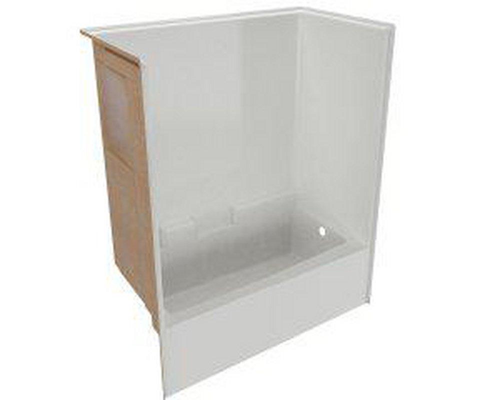 Fiber Care Baths White 60X32 LH AFR T/S WHITE W/ BACKING 