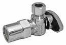 1/2 x 3/8 in. Solvent Weld x OD Compression Oval Handle Angle Supply Stop Valve in Chrome Plated