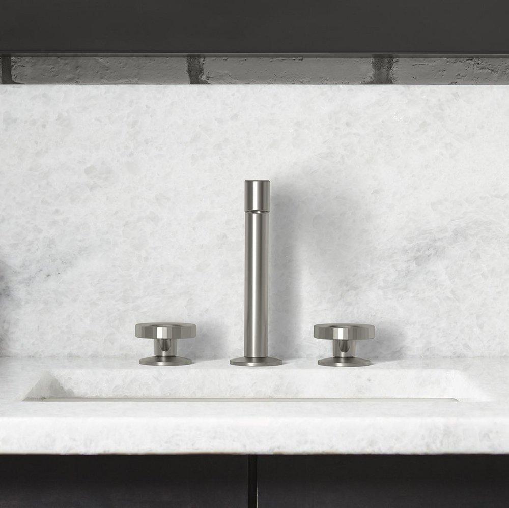 KOHLER Vibrant&trade; Brushed Nickel Two Handle Widespread Bathroom Sink Faucet 