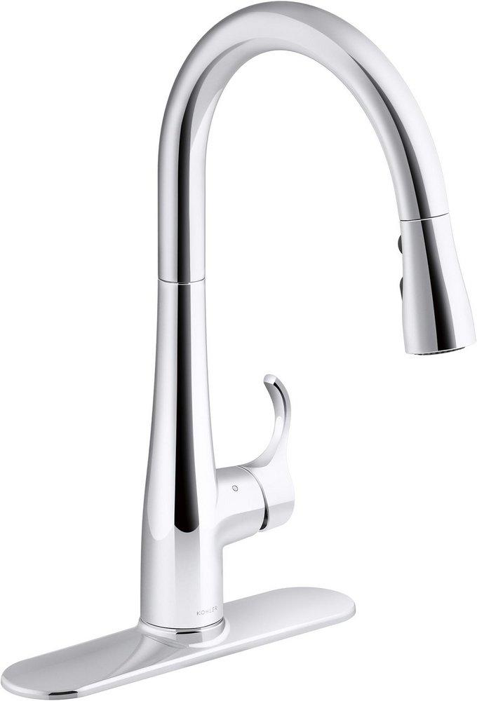 KOHLER Polished Chrome Single Handle Pull Down Touchless Kitchen Faucet with Magnetic Docking, Sweep Spray and Boost Technology 