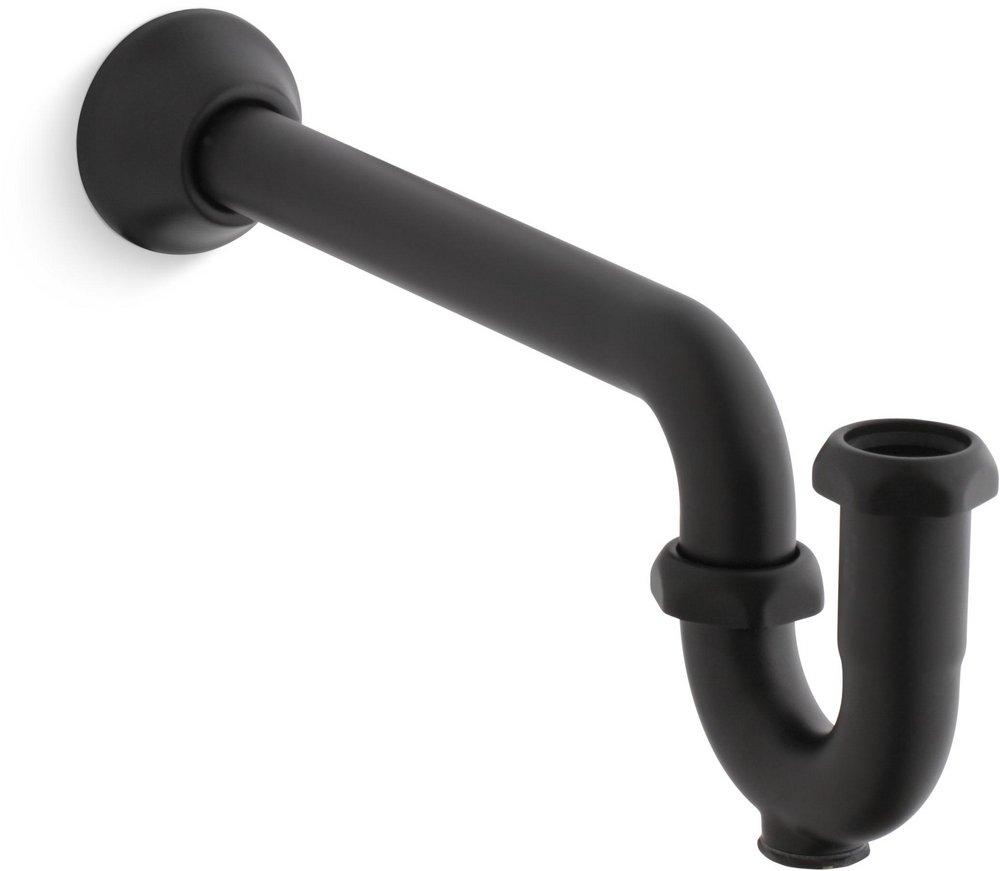 KOHLER Matte Black 1-1/4 in. Brass P-Trap 