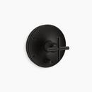 KOHLER Matte Black Pressure Balancing Valve Trim with Single Cross Handle 
