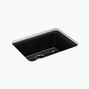 KOHLER Matte Black 24-1/2 x 18-5/16 in. No Hole Composite Single Bowl Undermount Kitchen Sink 