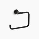 KOHLER Matte Black Rectangular Open Towel Ring 